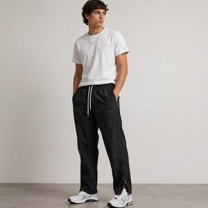Sergio Tacchini Mens Black Track Pants Joggers Small Korea Tennis Zip Ankle